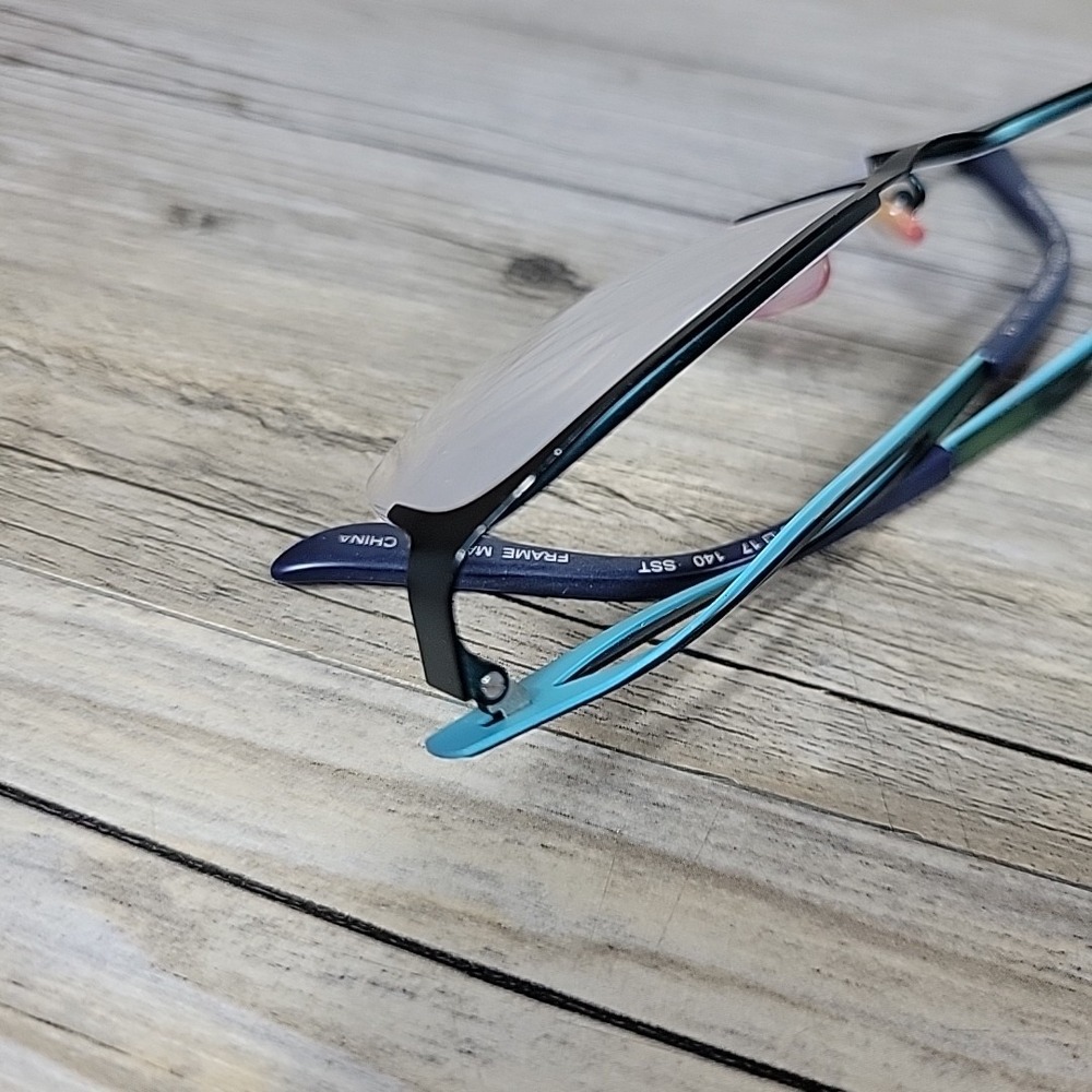 FUZION‎ mod# FUAF65 Eyeglasses Frames Blue Twist  Netal Half Rim 53-17 140mm SST - Picture 11 of 15